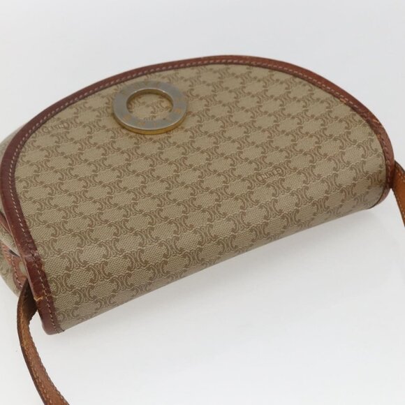 Authentic CELINE Macadam Canvas Shoulder Bag PVC Beige Gold - Picture 13 of 16